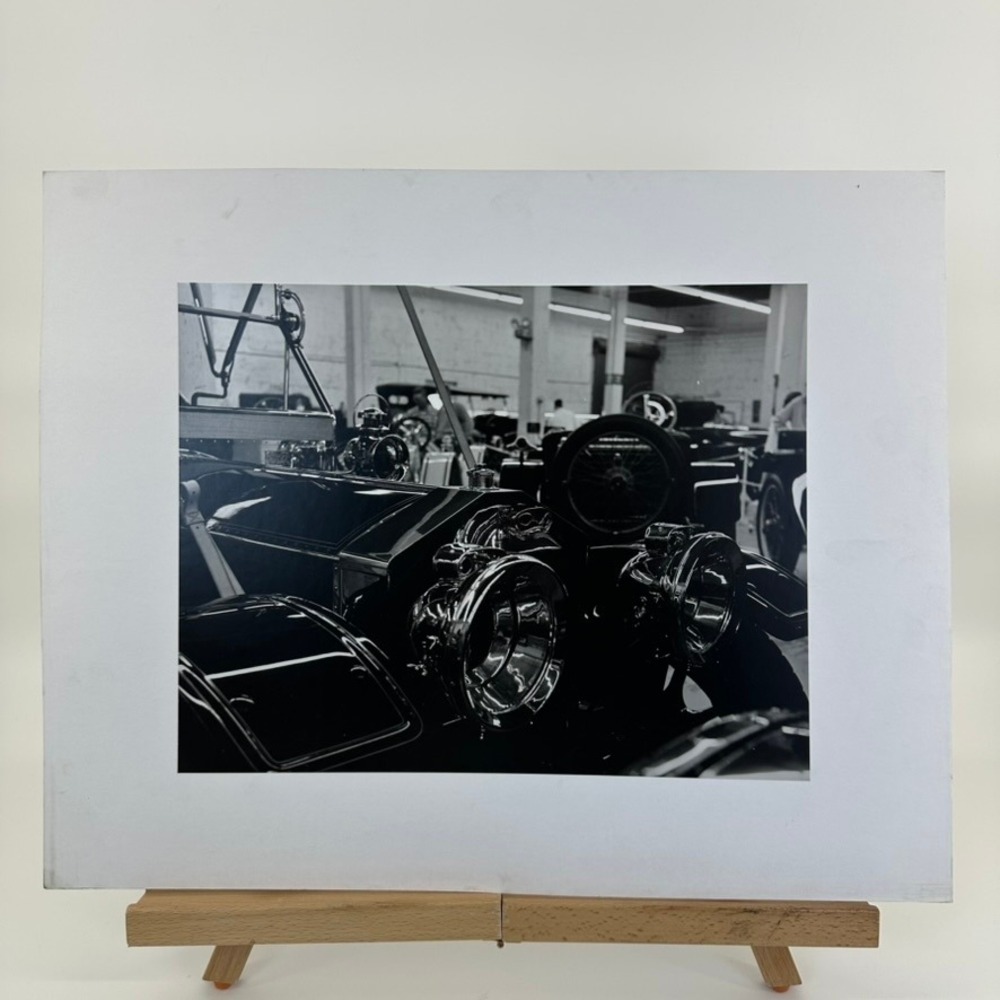 Vintage Antique Classic Car Headlights Black and White Photograph Print